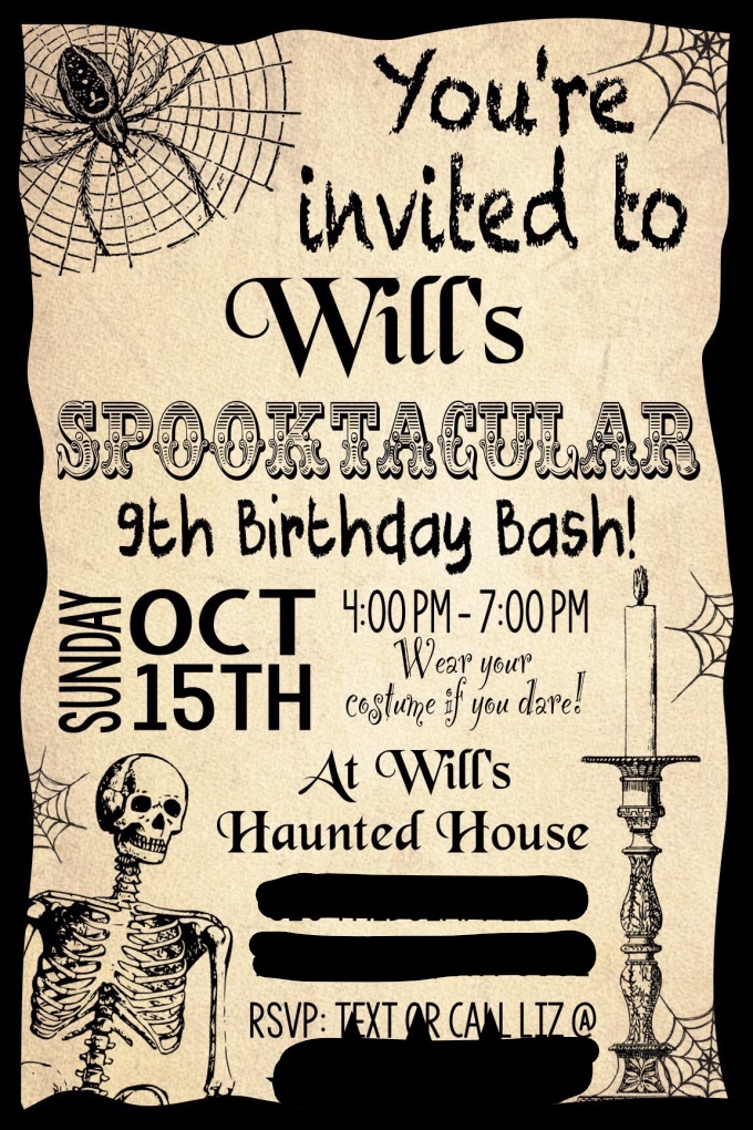 Spooktacular Birthday Bash Costume Party Invitation